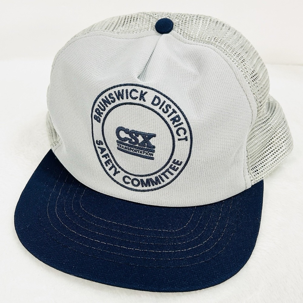 CSX‎ Brunswick District Vintage USA Trucker Hat Cap Adjustable Snapback Gray